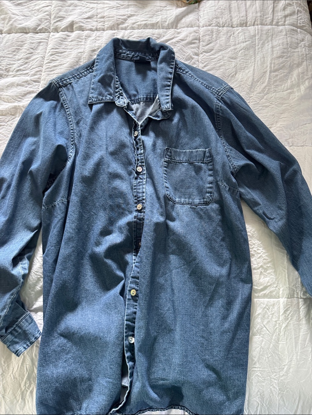 J. Jill Blue Denim Button-Down Shirt